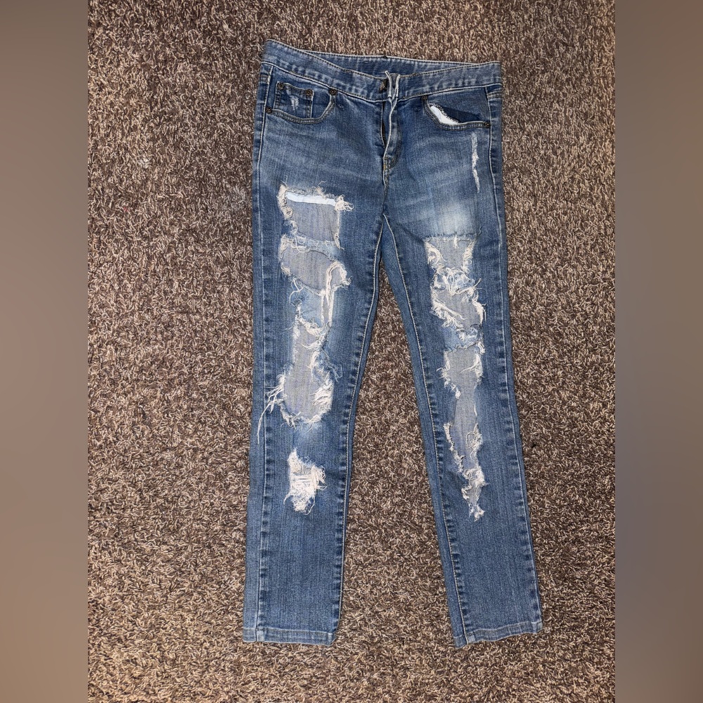 Distressed Blue Women's Jeans